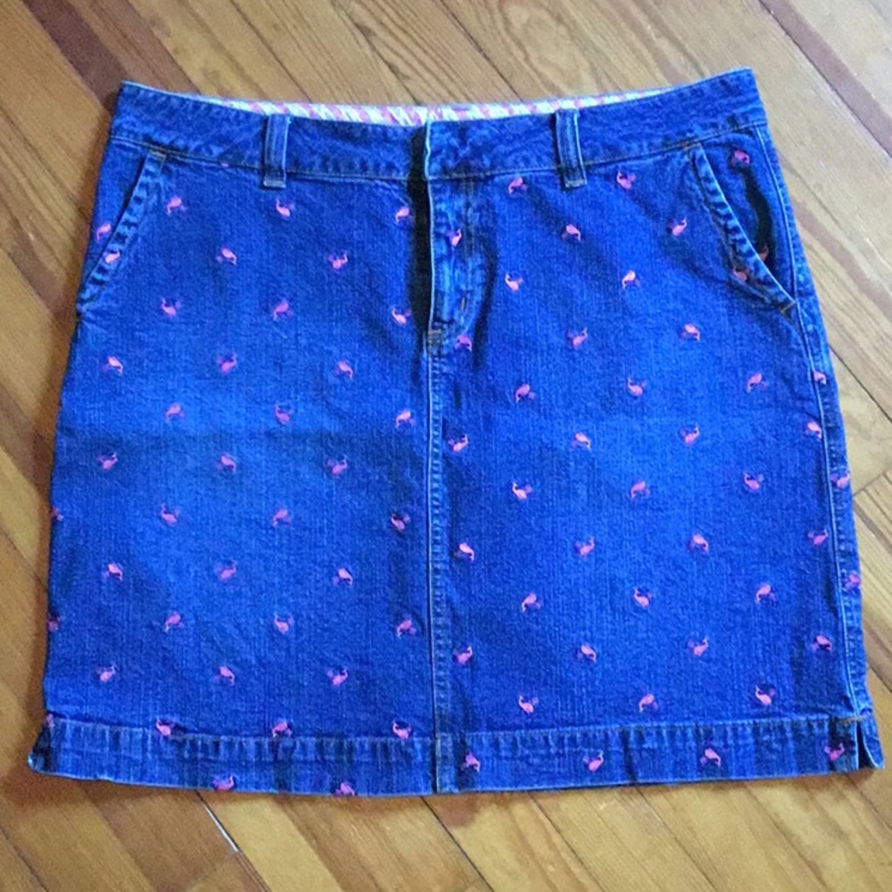 Lilly Pulitzer Embroidered Whale Denim Skirt